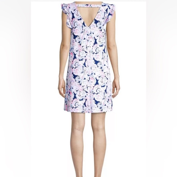 Lilly Pulitzer Dani Ruffled Abstract Shift Dress (1) - Picture 3 of 9